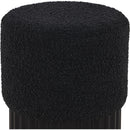 Meridian Veranda Black Boucle Fabric Ottoman/Stool IMAGE 4