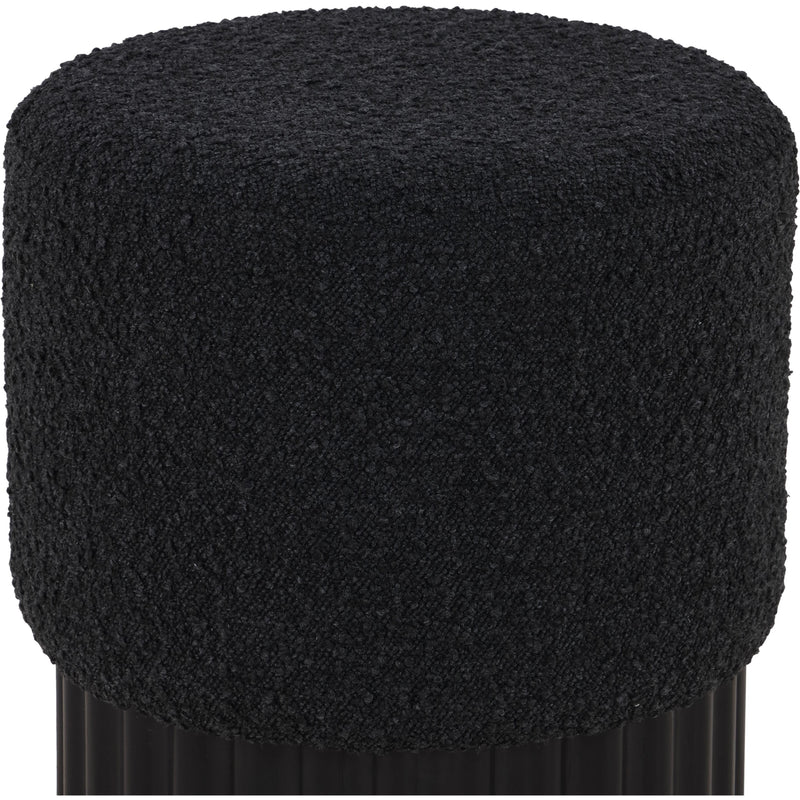 Meridian Veranda Black Boucle Fabric Ottoman/Stool IMAGE 4