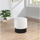 Meridian Veranda Cream Boucle Fabric Ottoman/Stool IMAGE 2