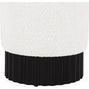 Meridian Veranda Cream Boucle Fabric Ottoman/Stool IMAGE 4