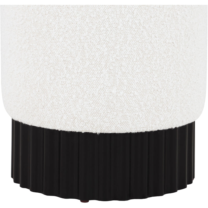 Meridian Veranda Cream Boucle Fabric Ottoman/Stool IMAGE 4