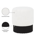 Meridian Veranda Cream Boucle Fabric Ottoman/Stool IMAGE 6