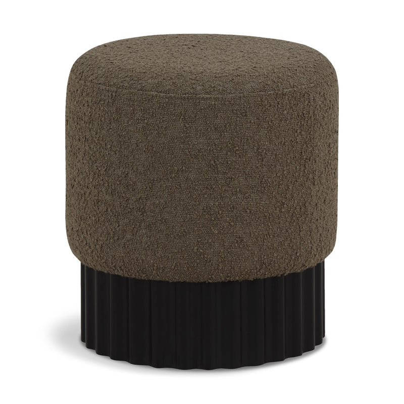 Meridian Veranda Olive Boucle Fabric Ottoman/Stool IMAGE 1