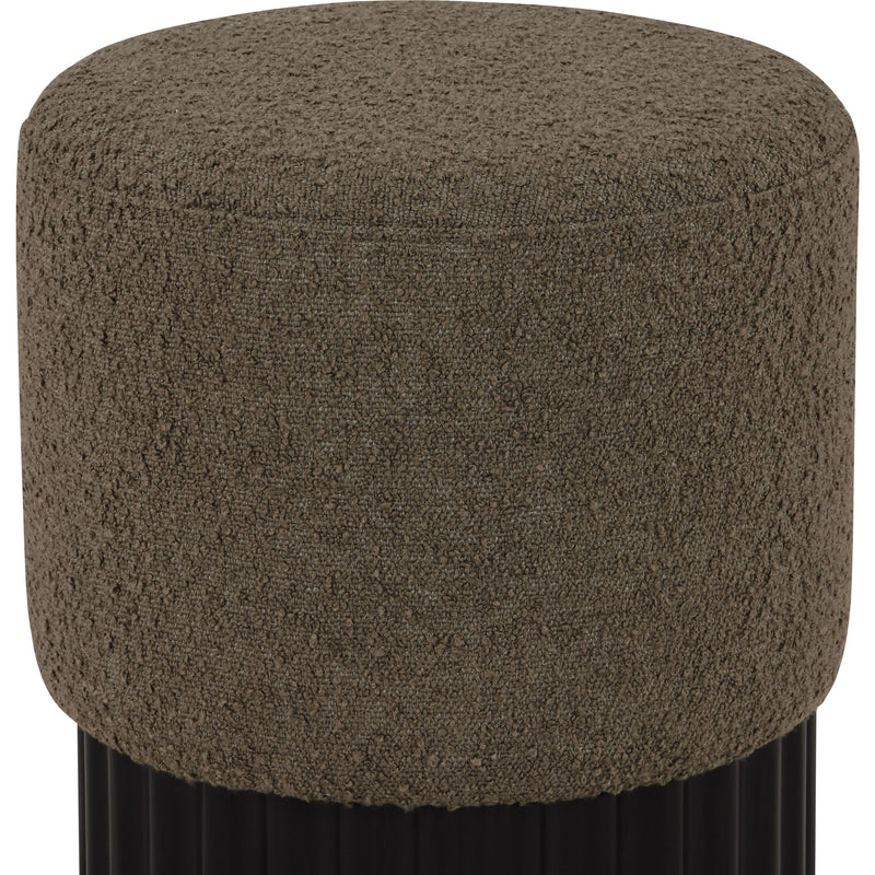 Meridian Veranda Olive Boucle Fabric Ottoman/Stool IMAGE 4