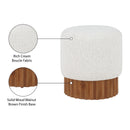 Meridian Veranda Cream Boucle Fabric Ottoman/Stool IMAGE 6