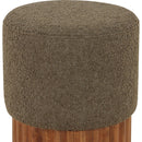 Meridian Veranda Olive Boucle Fabric Ottoman/Stool IMAGE 3