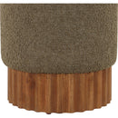 Meridian Veranda Olive Boucle Fabric Ottoman/Stool IMAGE 4