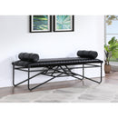 Meridian Gatsby Black Vegan Leather Bench IMAGE 2