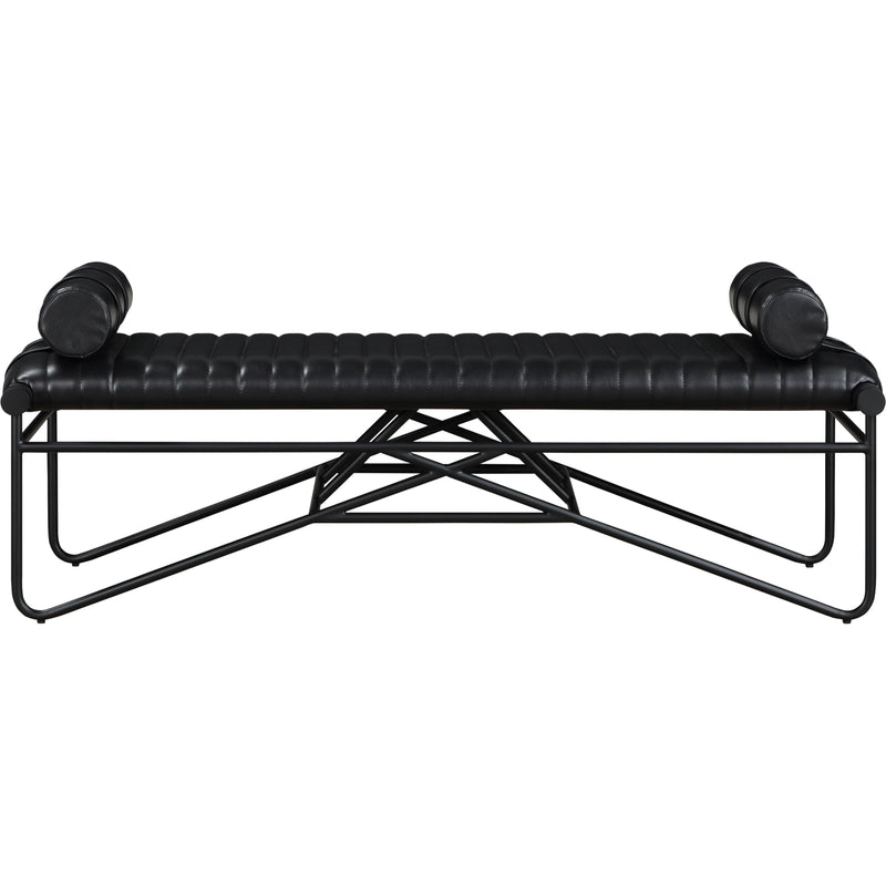 Meridian Gatsby Black Vegan Leather Bench IMAGE 3