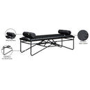 Meridian Gatsby Black Vegan Leather Bench IMAGE 7