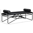 Meridian Gatsby Black Vegan Leather Bench IMAGE 8