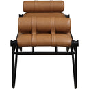Meridian Gatsby Cognac Vegan Leather Bench IMAGE 4