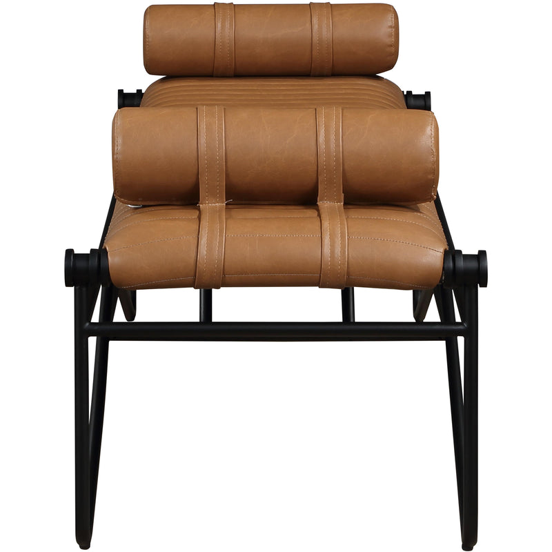 Meridian Gatsby Cognac Vegan Leather Bench IMAGE 4