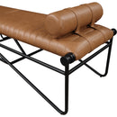 Meridian Gatsby Cognac Vegan Leather Bench IMAGE 5