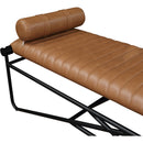 Meridian Gatsby Cognac Vegan Leather Bench IMAGE 6
