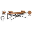 Meridian Gatsby Cognac Vegan Leather Bench IMAGE 7