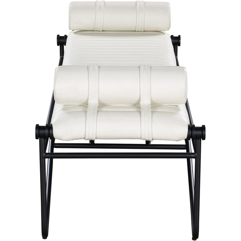 Meridian Gatsby Cream Vegan Leather Bench IMAGE 4