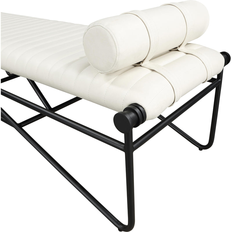 Meridian Gatsby Cream Vegan Leather Bench IMAGE 5