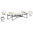 Meridian Gatsby Cream Vegan Leather Bench IMAGE 7