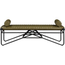 Meridian Gatsby Olive Vegan Leather Bench IMAGE 3