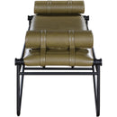 Meridian Gatsby Olive Vegan Leather Bench IMAGE 4