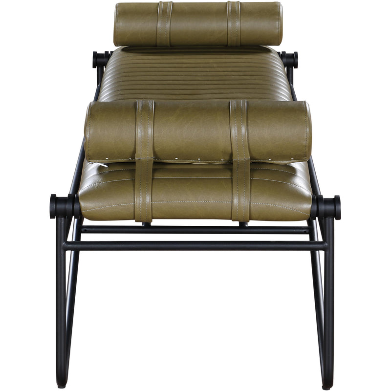 Meridian Gatsby Olive Vegan Leather Bench IMAGE 4