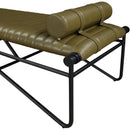 Meridian Gatsby Olive Vegan Leather Bench IMAGE 5