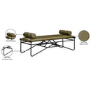 Meridian Gatsby Olive Vegan Leather Bench IMAGE 7