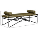 Meridian Gatsby Olive Vegan Leather Bench IMAGE 8