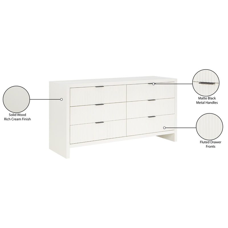 Meridian Fairfax Cream Dresser IMAGE 12