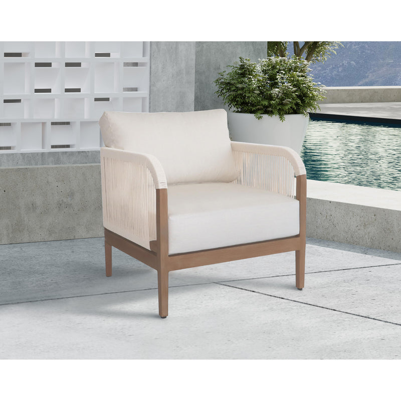 Meridian Maui Cream Water Resistant Fabric Outdoor Patio Chair IMAGE 2