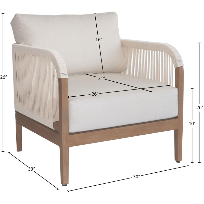 Meridian Maui Cream Water Resistant Fabric Outdoor Patio Chair IMAGE 8