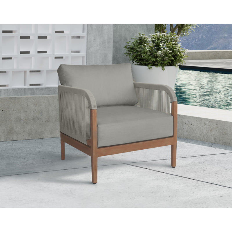 Meridian Maui Grey Water Resistant Fabric Outdoor Patio Chair IMAGE 2