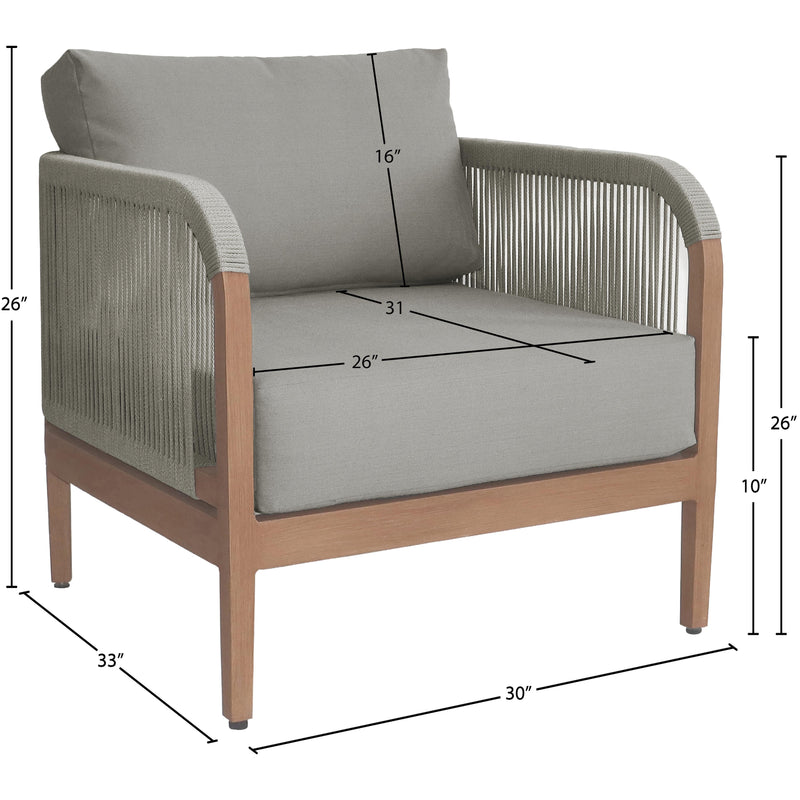 Meridian Maui Grey Water Resistant Fabric Outdoor Patio Chair IMAGE 9
