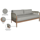 Meridian Maui Grey Water Resistant Fabric Outdoor Patio Loveseat IMAGE 8