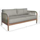 Meridian Maui Grey Water Resistant Fabric Outdoor Patio Loveseat IMAGE 9