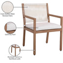 Meridian Maui Cream Water Resistant Fabric Outdoor Patio Dining Arm Chair IMAGE 11