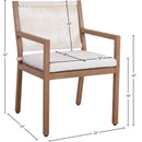 Meridian Maui Cream Water Resistant Fabric Outdoor Patio Dining Arm Chair IMAGE 12