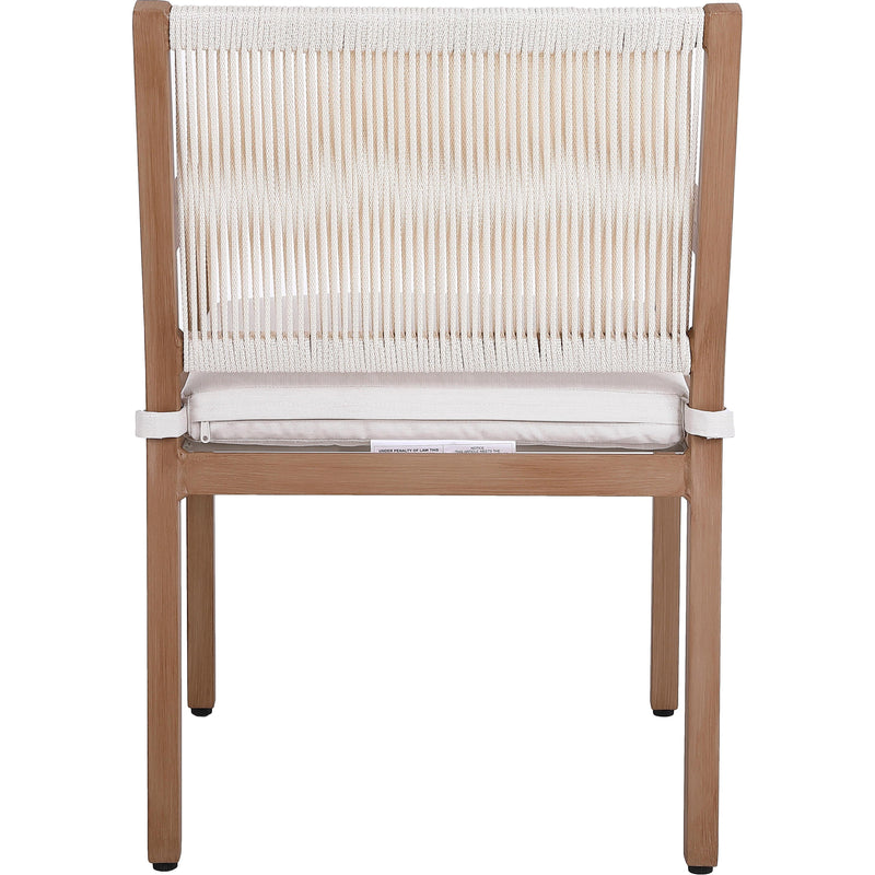 Meridian Maui Cream Water Resistant Fabric Outdoor Patio Dining Arm Chair IMAGE 2