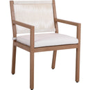 Meridian Maui Cream Water Resistant Fabric Outdoor Patio Dining Arm Chair IMAGE 3