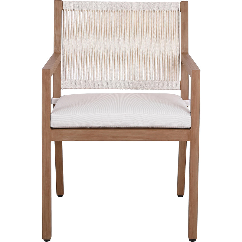 Meridian Maui Cream Water Resistant Fabric Outdoor Patio Dining Arm Chair IMAGE 4