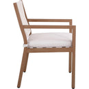 Meridian Maui Cream Water Resistant Fabric Outdoor Patio Dining Arm Chair IMAGE 6