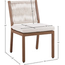 Meridian Maui Cream Water Resistant Fabric Outdoor Patio Dining Side Chair IMAGE 12