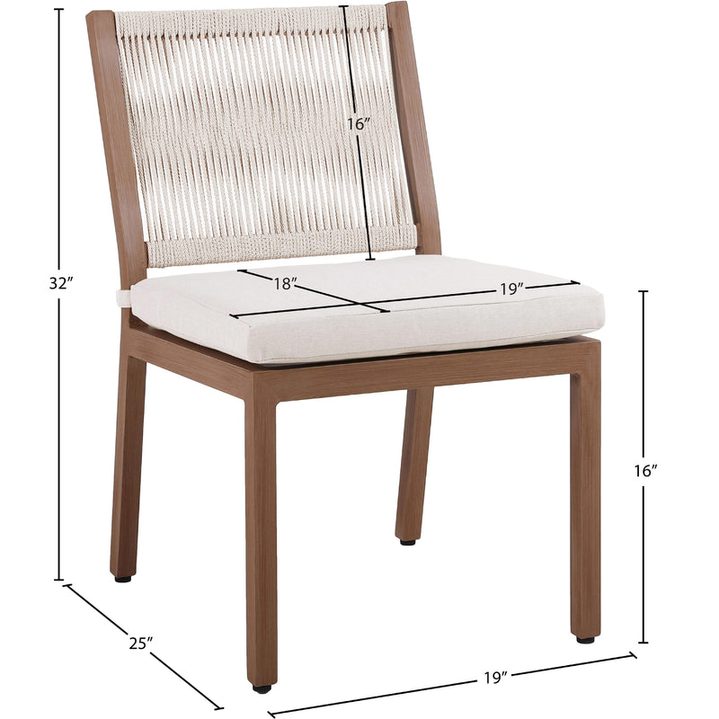 Meridian Maui Cream Water Resistant Fabric Outdoor Patio Dining Side Chair IMAGE 12