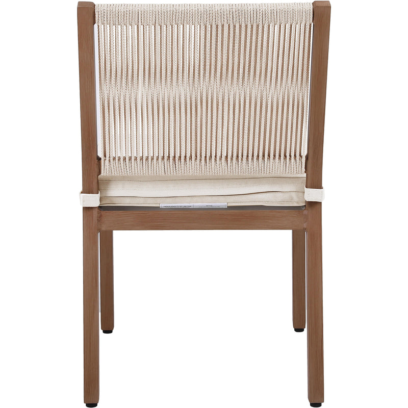 Meridian Maui Cream Water Resistant Fabric Outdoor Patio Dining Side Chair IMAGE 2