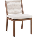 Meridian Maui Cream Water Resistant Fabric Outdoor Patio Dining Side Chair IMAGE 3
