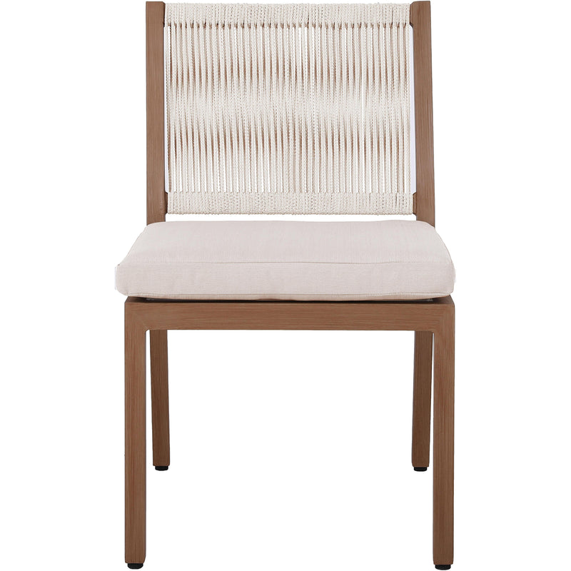 Meridian Maui Cream Water Resistant Fabric Outdoor Patio Dining Side Chair IMAGE 4