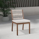 Meridian Maui Cream Water Resistant Fabric Outdoor Patio Dining Side Chair IMAGE 9
