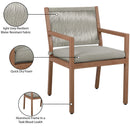 Meridian Maui Grey Water Resistant Fabric Outdoor Patio Dining Arm Chair IMAGE 11