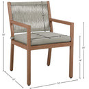 Meridian Maui Grey Water Resistant Fabric Outdoor Patio Dining Arm Chair IMAGE 12
